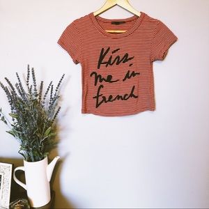 Kiss Me I’m French striped crop top
